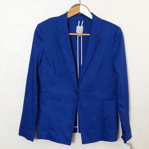 Halogen Royal Blue Linen Blend Blazer Medium